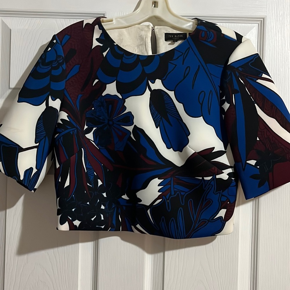 Ted Baker floral printed cropped top